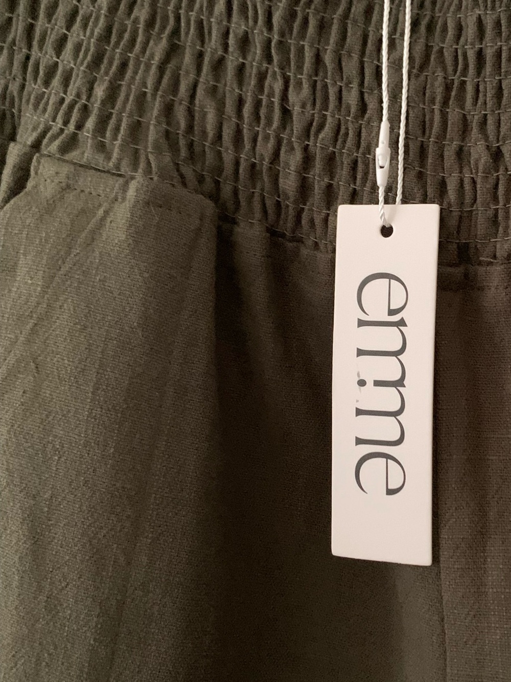Emma Everyday Transitional Smocked Linen Pant M - Picture 7 of 7